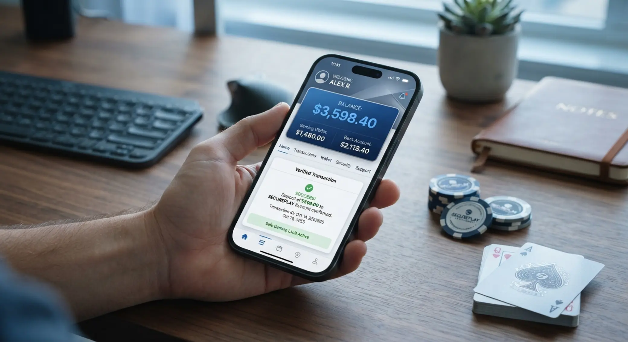 Aplikacja Revolut przy wpłacie do kasyna online Interfejs aplikacji Revolut na telefonie przy płatności online