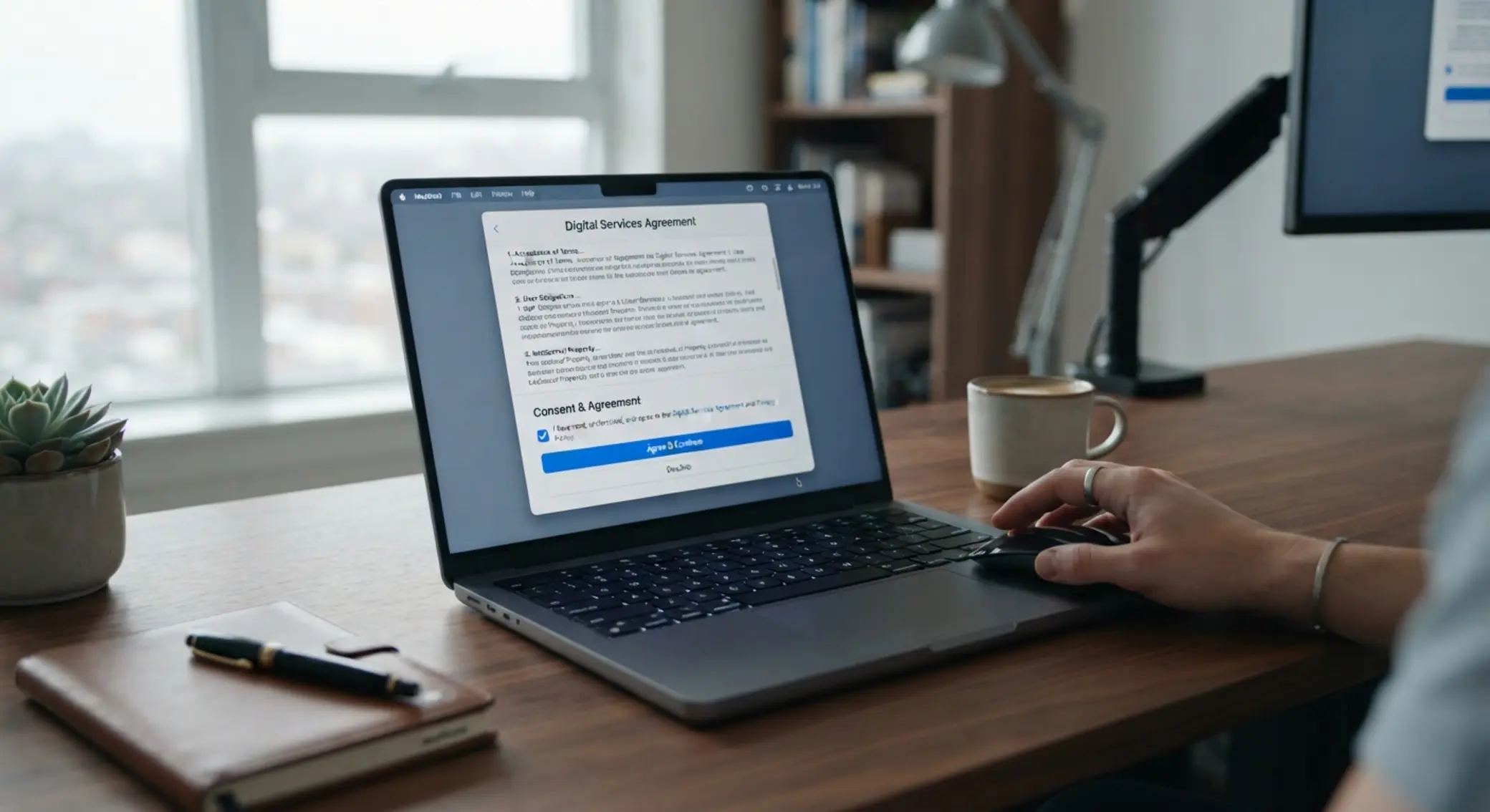 Ekran z regulaminem online i akceptacją warunków